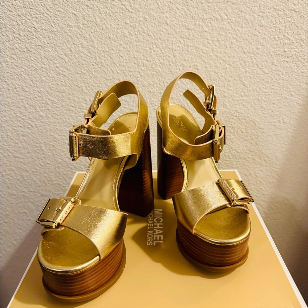 Colby Metallic Leather Platform Sandal